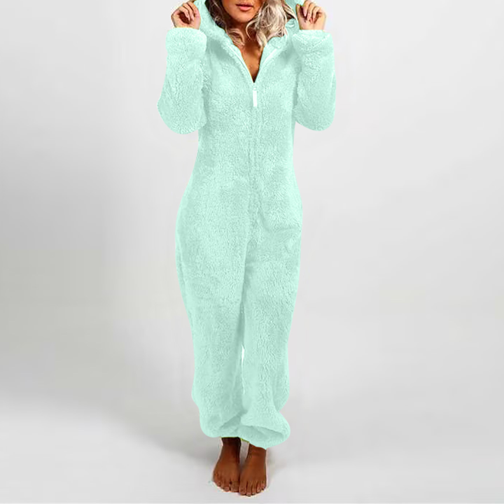 LUMI™ - Comfy Zipper Hooded Long Sleeve Plush Pajama Jumpsuit