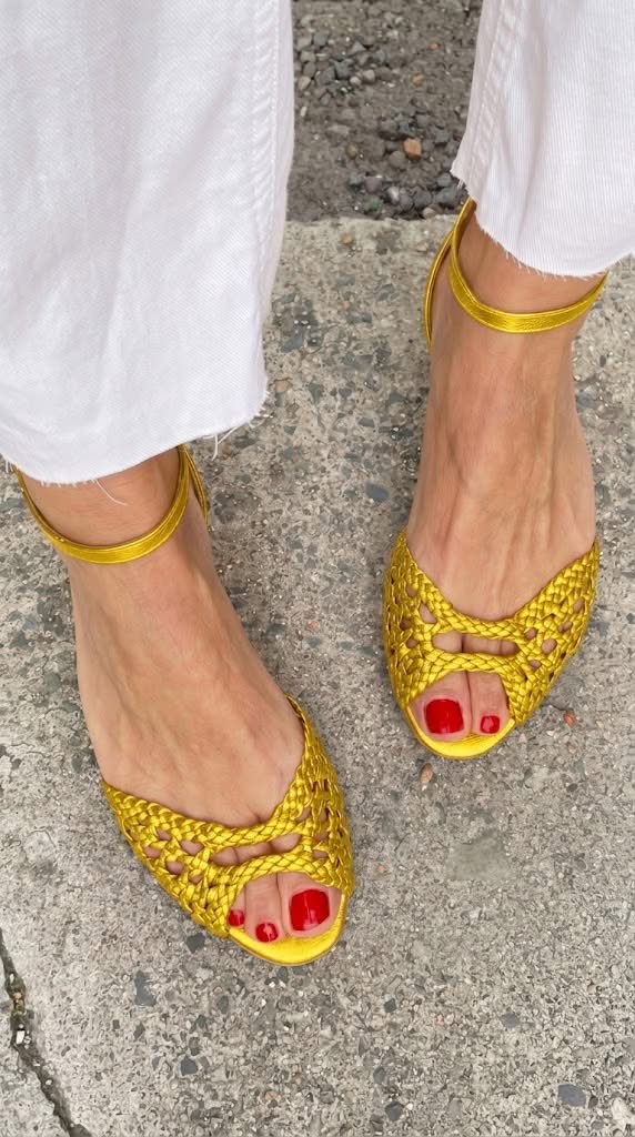 Willow | Golden Woven Sandals