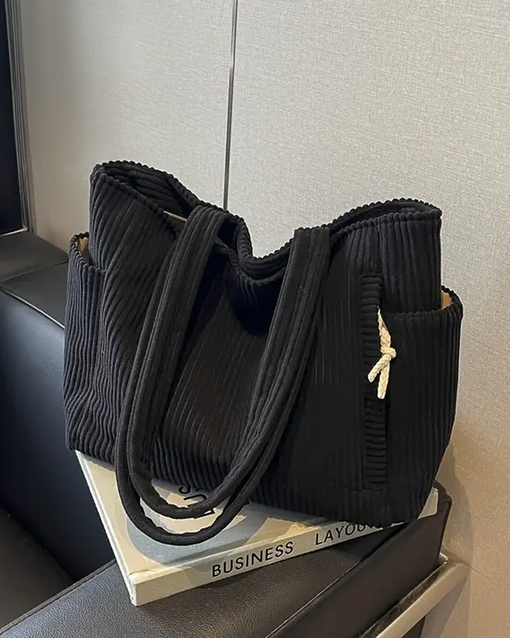 SOCIANI | Trending Ribbed Tote Bag