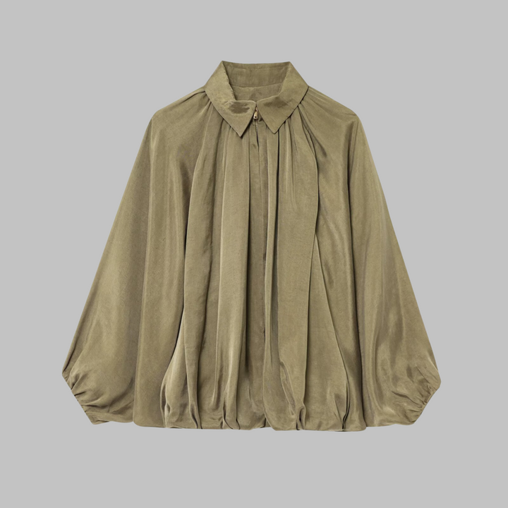 CHARLIZE™ - Vintage Oversized Puffed Batwing Sleeve Bomber Jacket