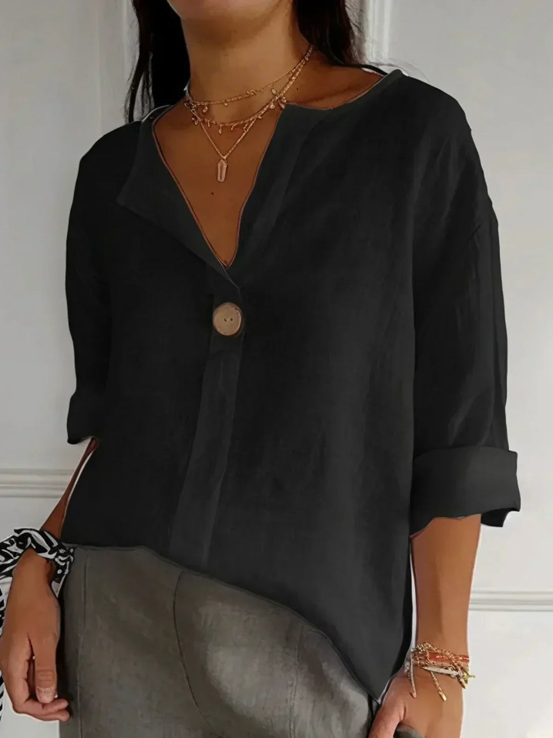 NAYLA | Casual V-Neck Blouse