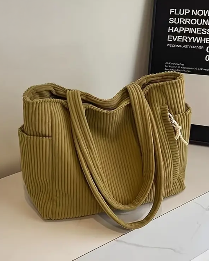 SOCIANI | Trending Ribbed Tote Bag
