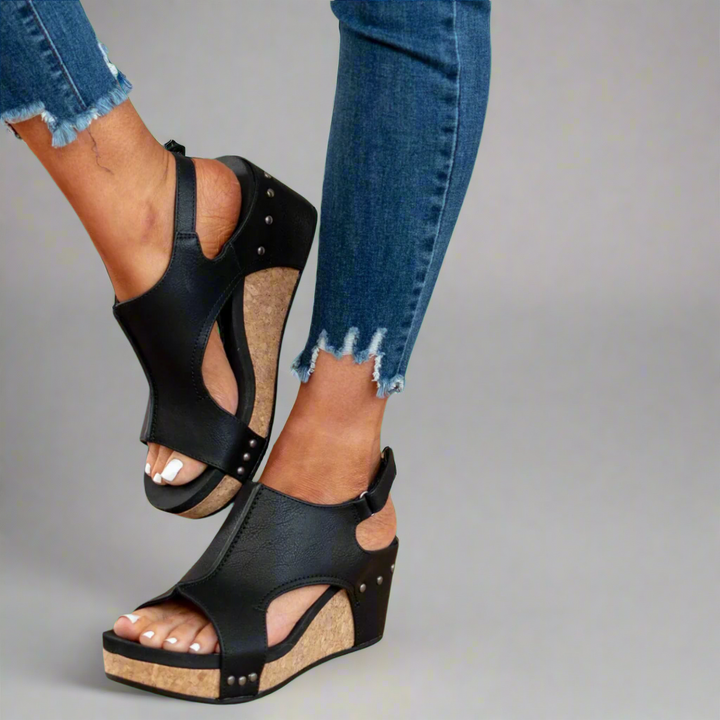 Luarya |  Everyday Comfort Cork Wedge Sandals