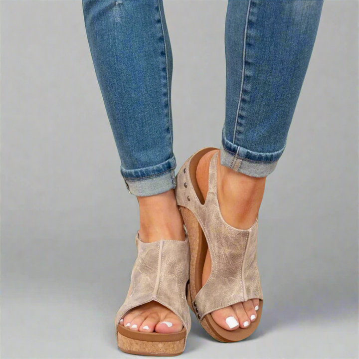 Luarya |  Everyday Comfort Cork Wedge Sandals