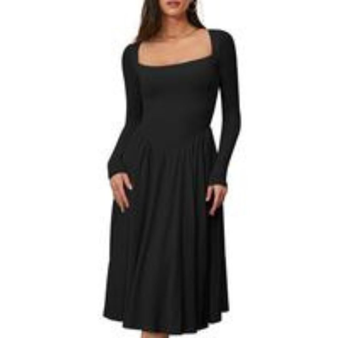 PAIGE | Square Neck Midi Dress