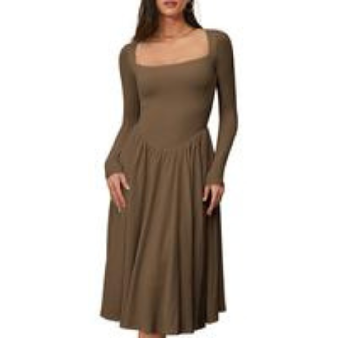 PAIGE | Square Neck Midi Dress