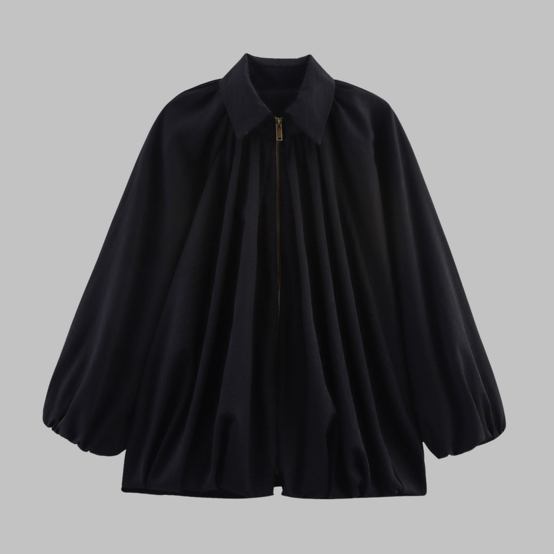 CHARLIZE™ - Vintage Oversized Puffed Batwing Sleeve Bomber Jacket