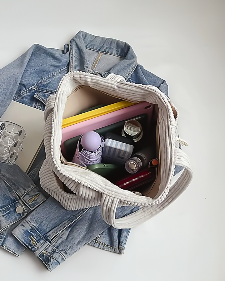 SOCIANI | Trending Ribbed Tote Bag