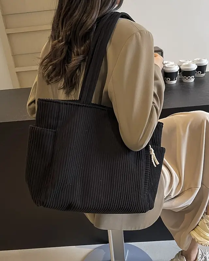 SOCIANI | Trending Ribbed Tote Bag