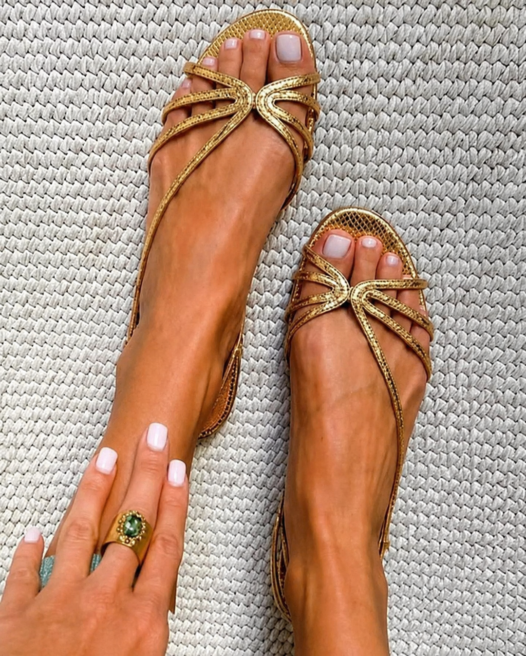 Olivia  | Golden Elegance Summer Sandals