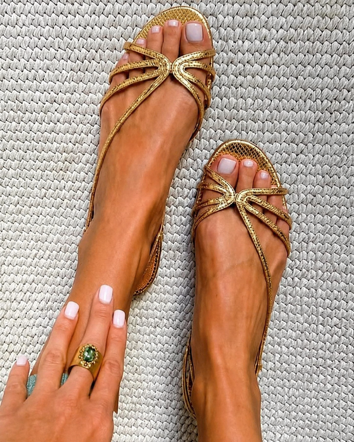 Olivia  | Golden Elegance Summer Sandals