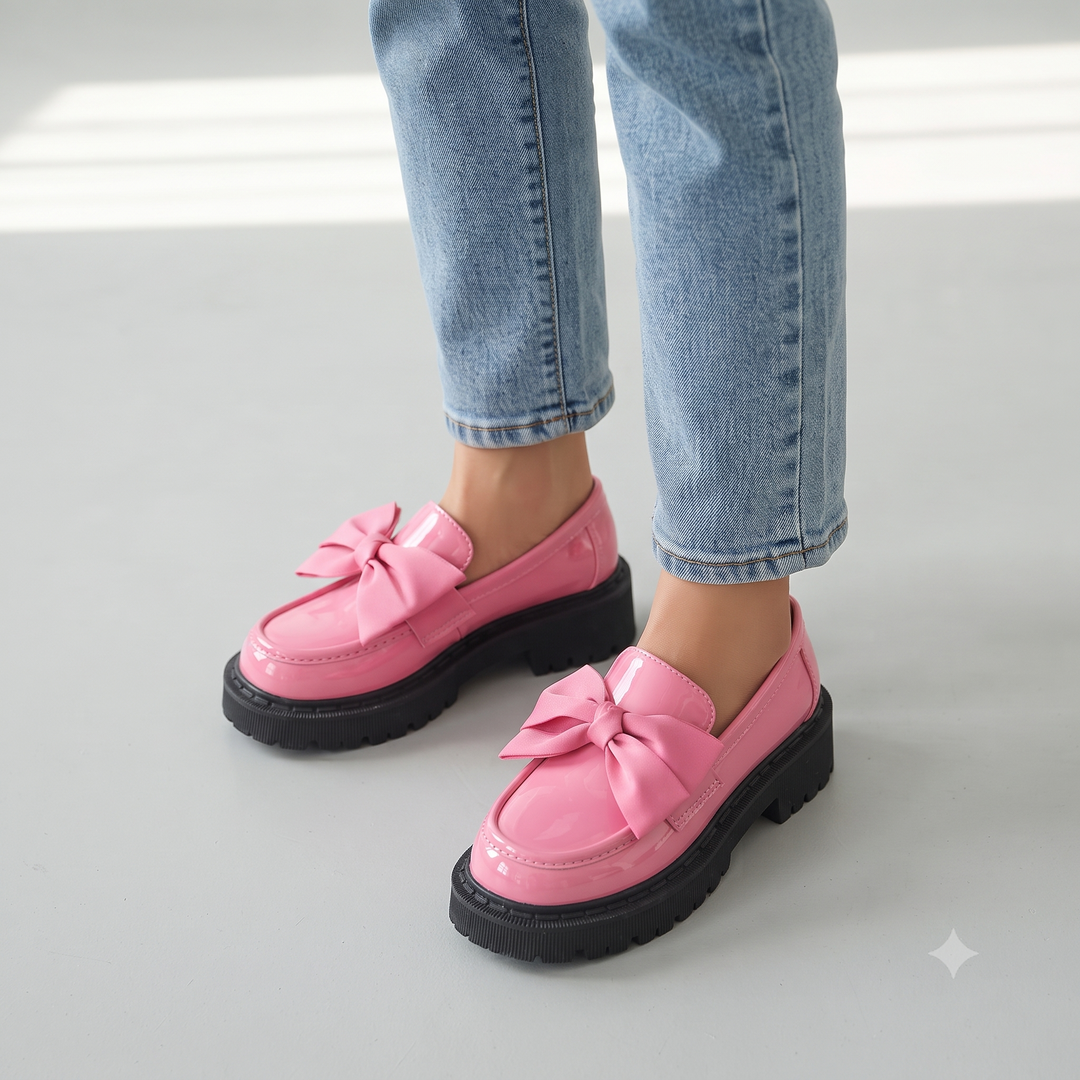 FULI | BOWKNOT PLATFORM LOAFERS
