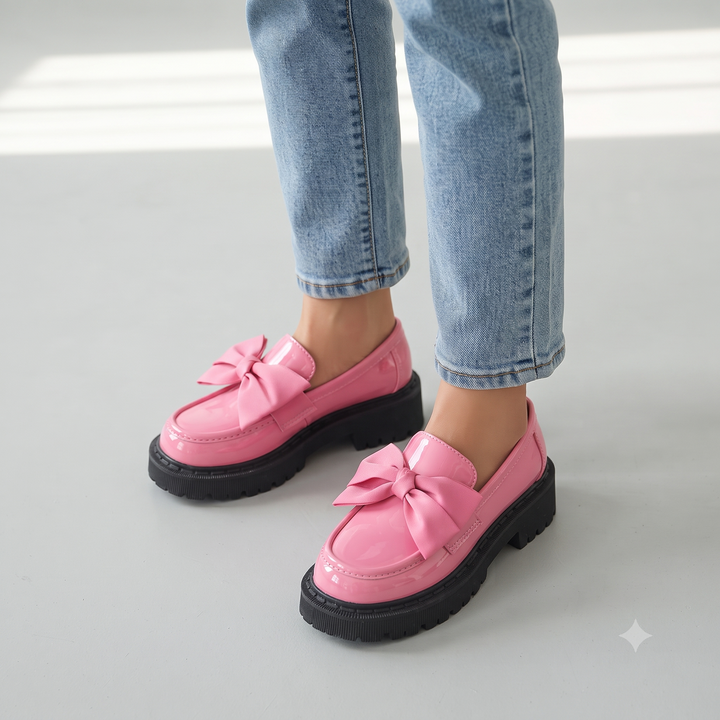 FULI | BOWKNOT PLATFORM LOAFERS