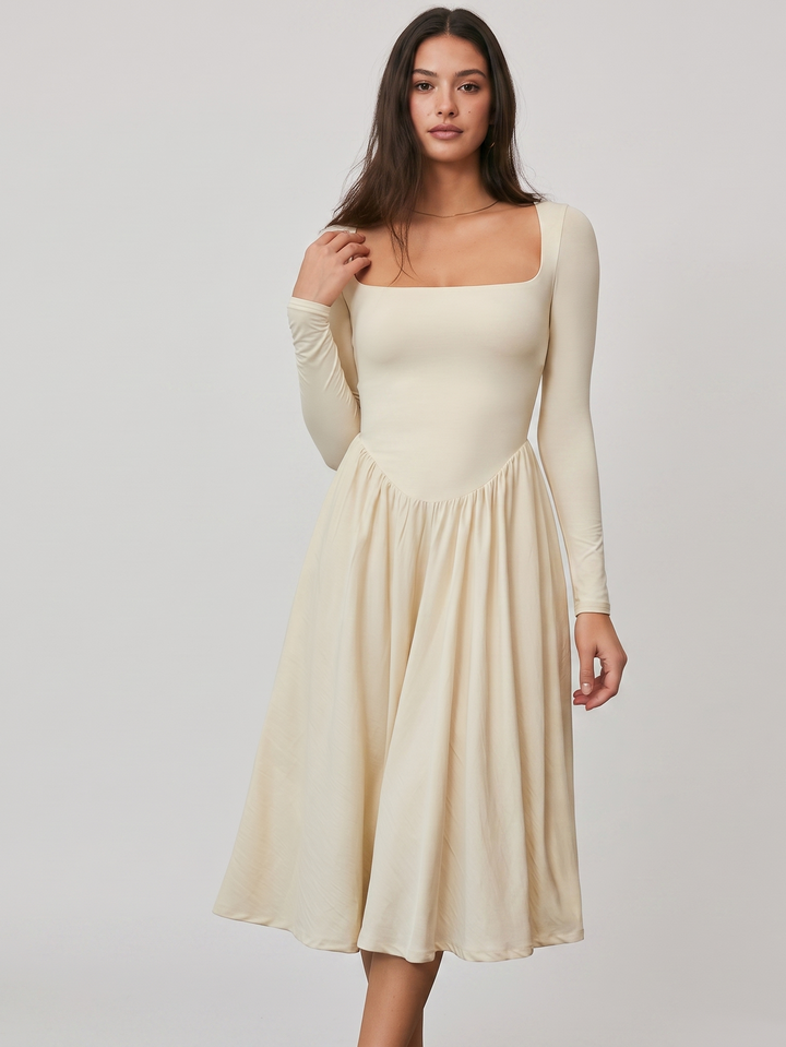 PAIGE | Square Neck Midi Dress