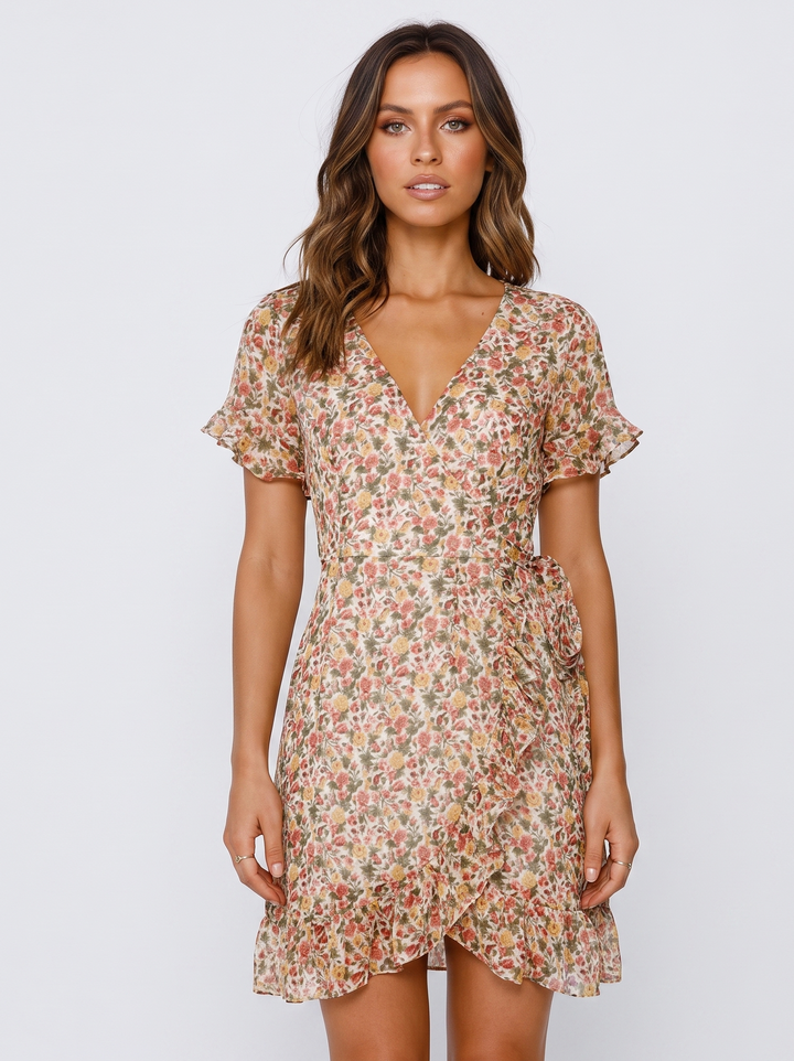 ARIANA | Chic V-Neck Floral Dress