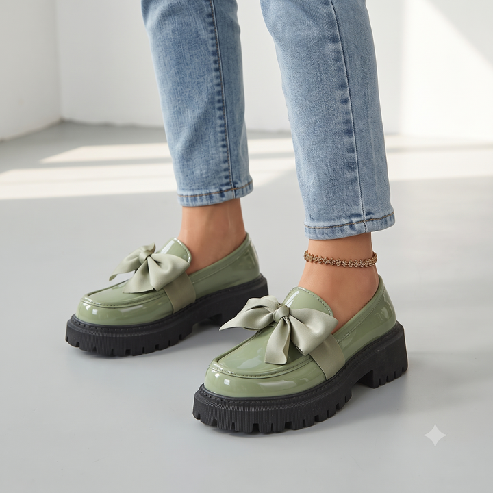 FULI | BOWKNOT PLATFORM LOAFERS