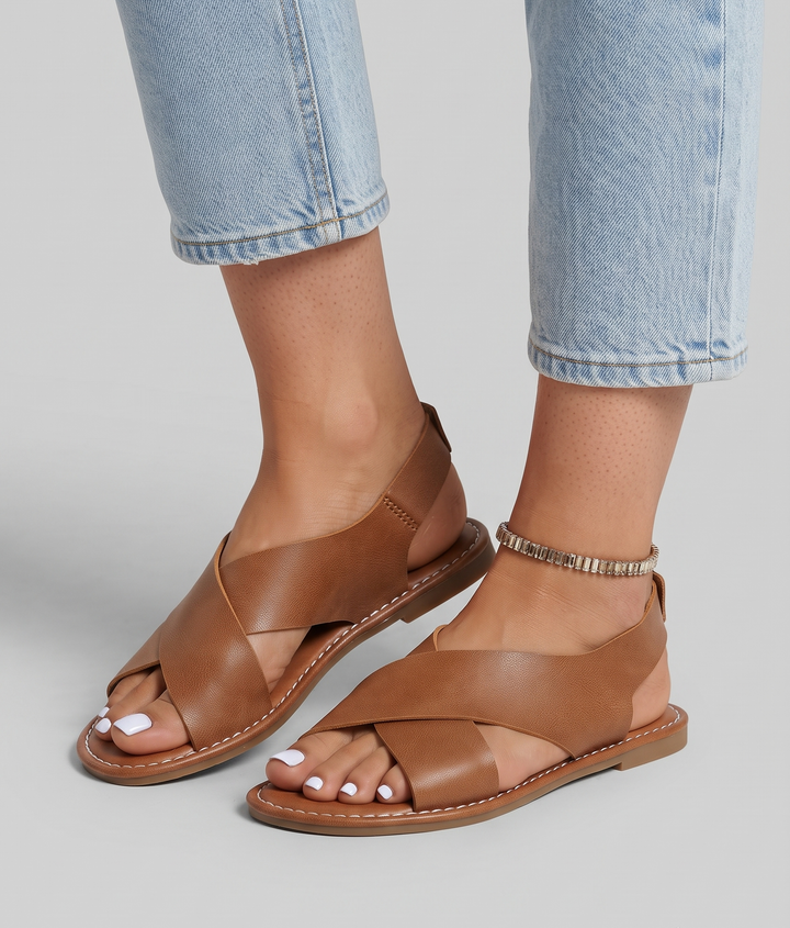 Tanya | Sleek Criss-Cross Flat Sandals