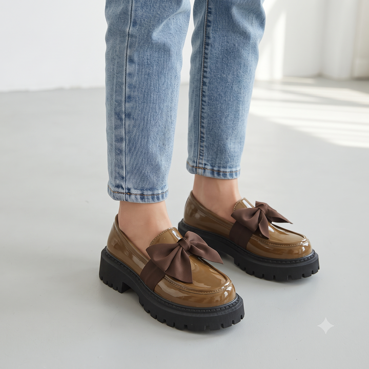 FULI | BOWKNOT PLATFORM LOAFERS