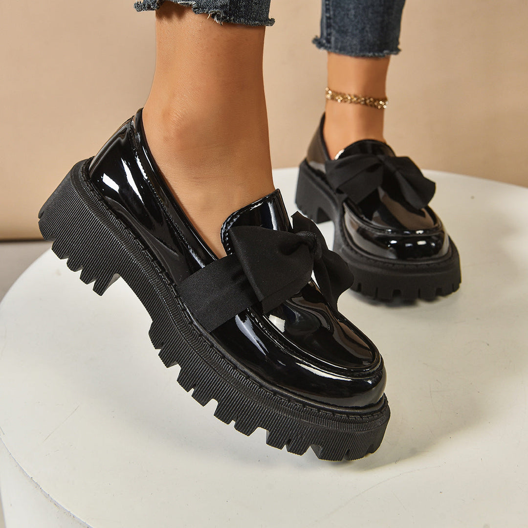 FULI | BOWKNOT PLATFORM LOAFERS