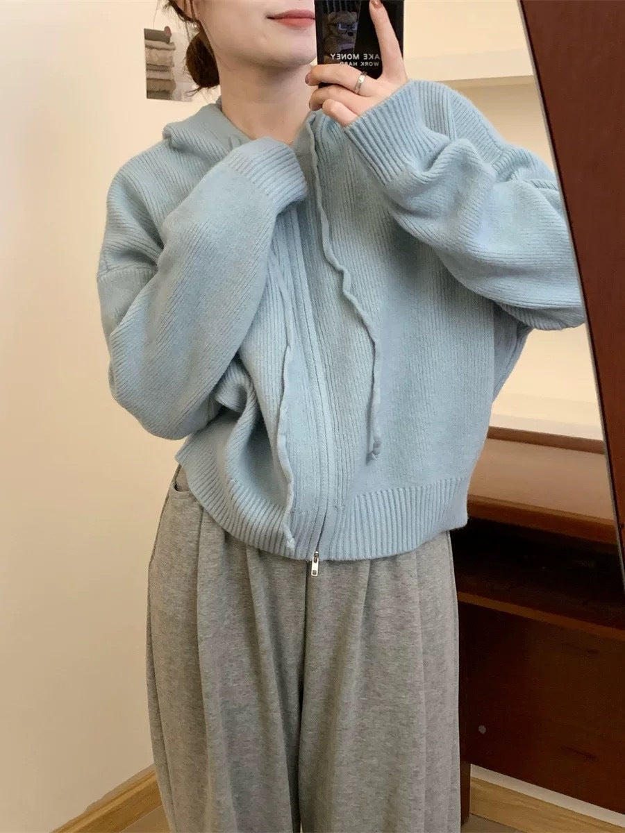 QUESTA | Zip-Up Hooded Cardigan