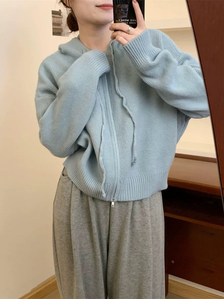 QUESTA | Zip-Up Hooded Cardigan