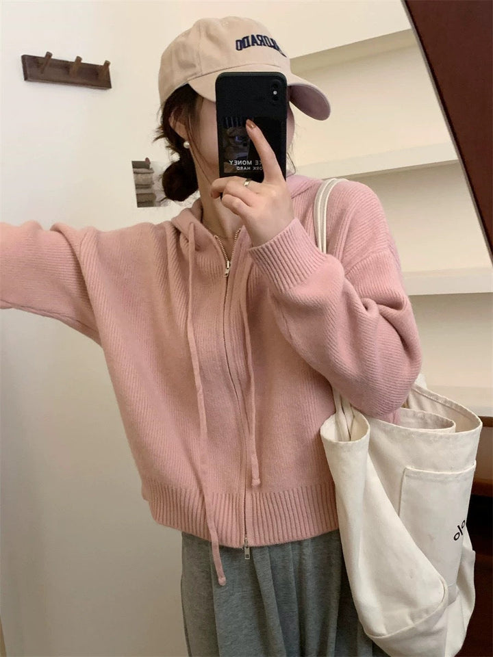 QUESTA | Zip-Up Hooded Cardigan