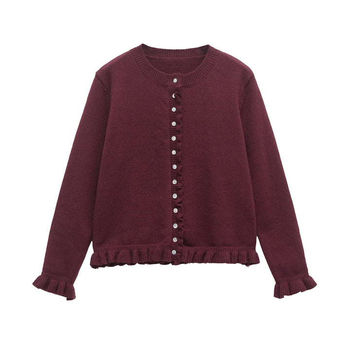 KIANA™ - Cozy Button-Up Cardigan with Lettuce Trim for Cold Weather
