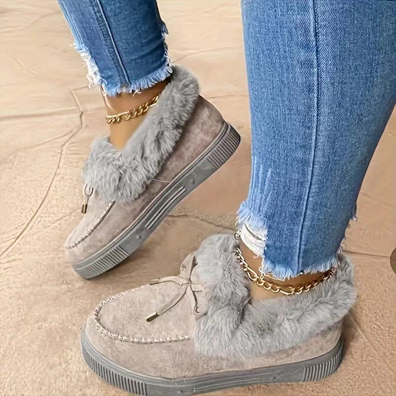 TESIE™ - Comfy Platform Suede Slip-On Winter Slippers
