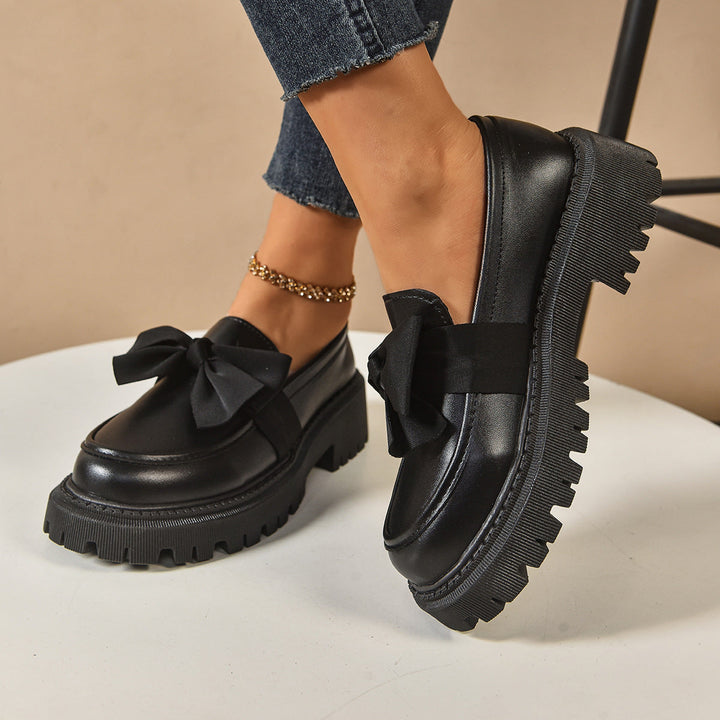 FULI | BOWKNOT PLATFORM LOAFERS