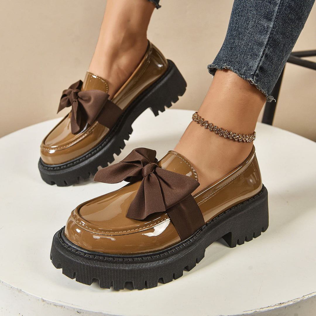 FULI | BOWKNOT PLATFORM LOAFERS