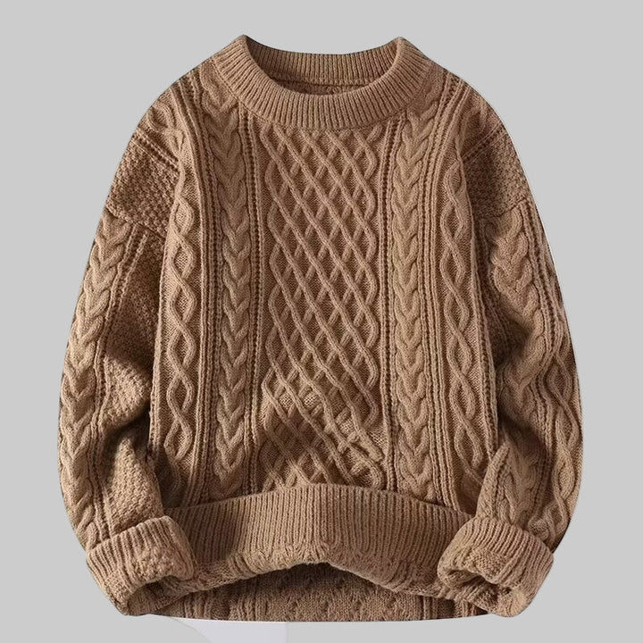 VIOLETA™ - Cozy Long Sleeve Round Neck Textured Sweater