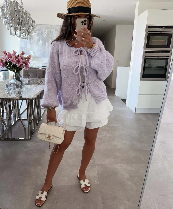 EVA | Knitted Bow Cardigan