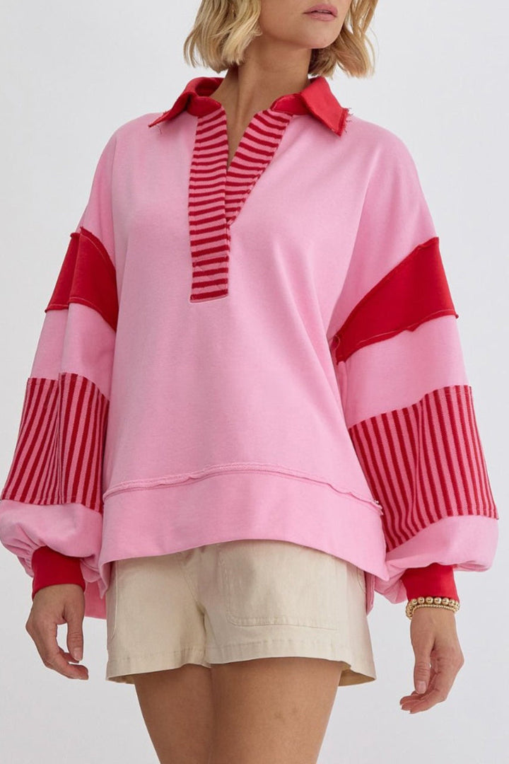 WAMAL™ - Casual Oversized V-Neck Long Sleeve Sweatshirt